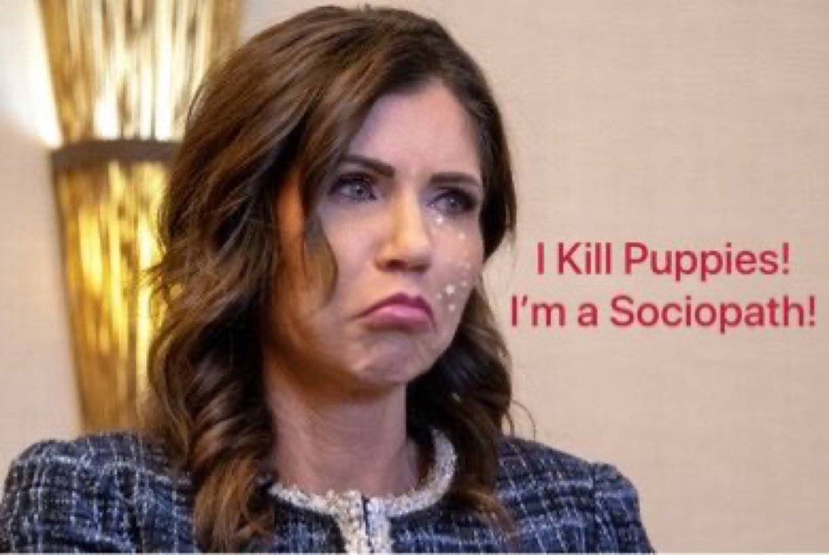 The sociopathic personality first develops in early childhood or adolescence and is classified under the diagnosis of “conduct disorder,” One of the early signs of a conduct disorder is often cruelty and disregard to animals. #KristiNoem #KristiNoemPsychopath #UnfitForOffice ⚠️