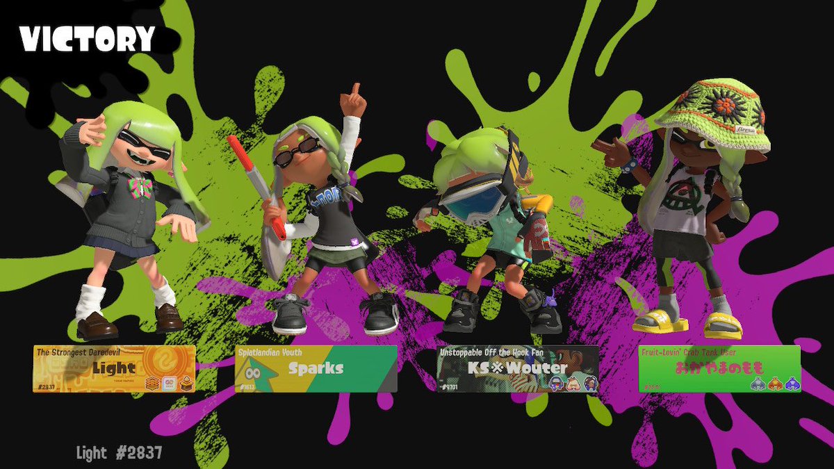 Thank you for playing Splatoon with us, Sparks and Wouter!
The team was composed of members from Japan, the Netherlands and Argentina, so it was truly global.
Okayamanomomo and I really enjoyed it. Hopefully, I would be happy to play it together again soon😊