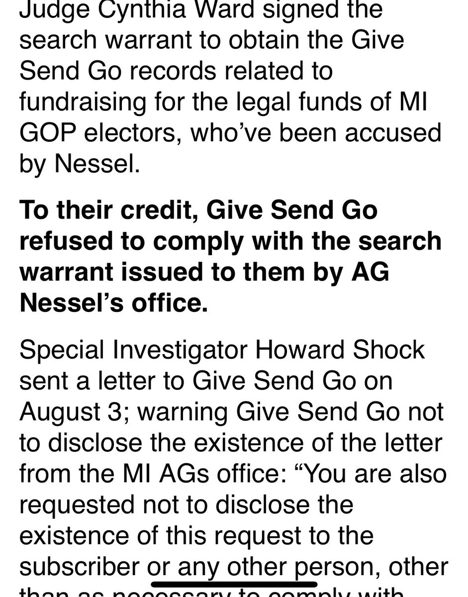 Just a reminder. We refused to comply. This is not acceptable. The government trying to subpoena givers details. It is illegal and an invasion of your privacy. @GiveSendGo is the crowdfunding platform that stands for you. From the inside I can say that this happens more…
