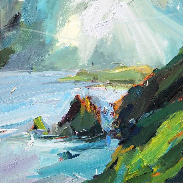 “Coast at Pembrokeshire”, 61X61cm, oil on board. #ArtWorld #ArtisticExpression #ArtOfTheDay #ArtLife #CreativeMinds