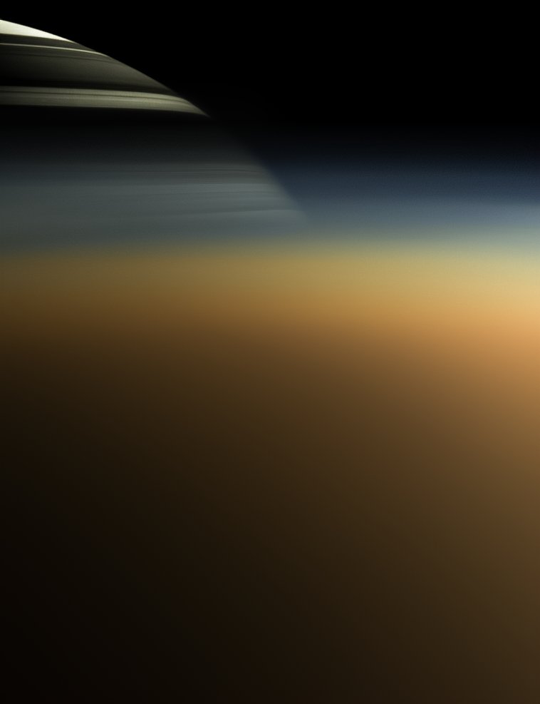 Saturn Rises Above Titan's Haze