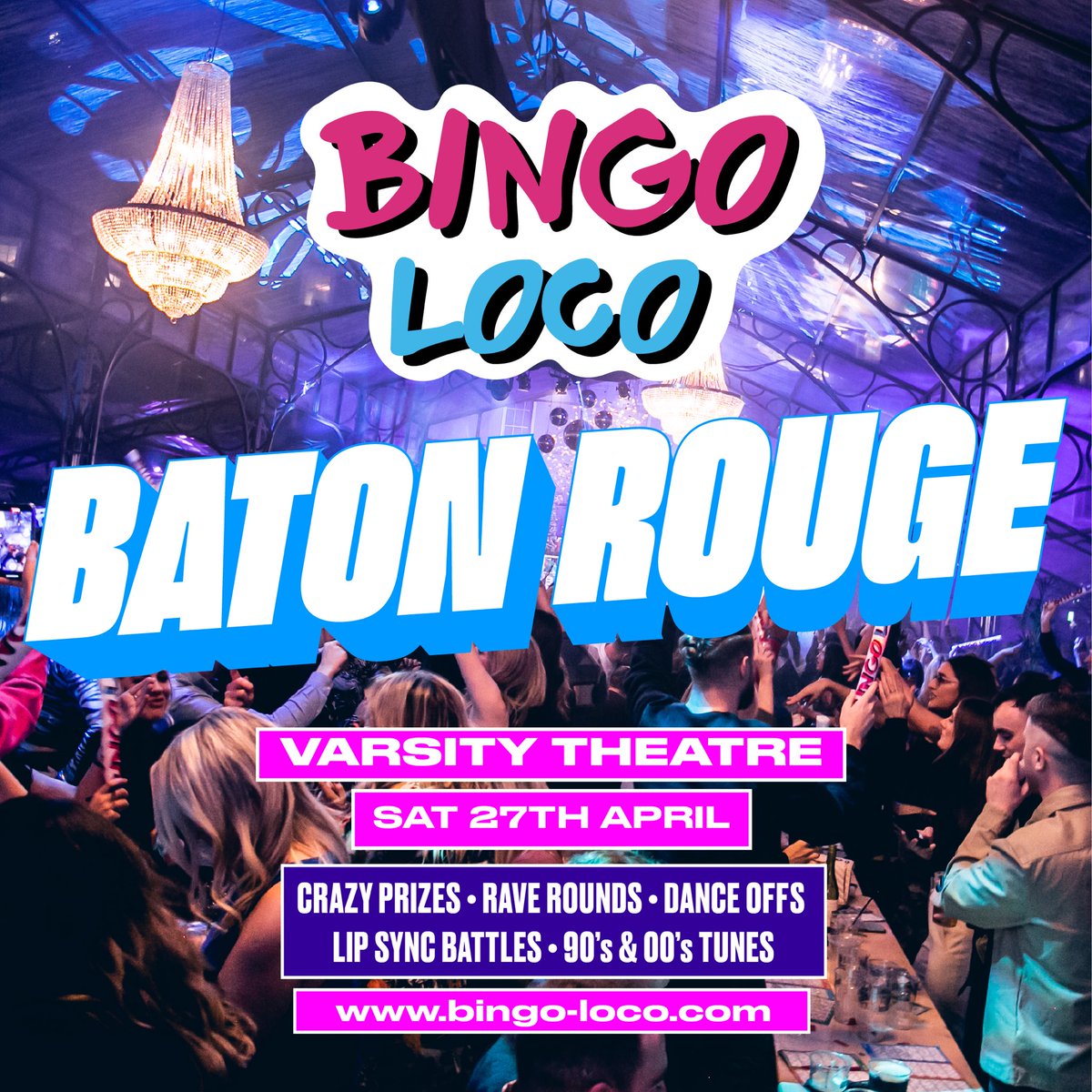 VarsityTheatre_'s tweet photo. Tonight: Bingo Loco❗️

** Crazy prizes - Rave rounds - Dance offs - Lip Sync Battles - 90’s and 00’s tunes **

Tickets available on our website / 18+ / doors 6pm, show 730pm https://t.co/jWCfHDtYBr