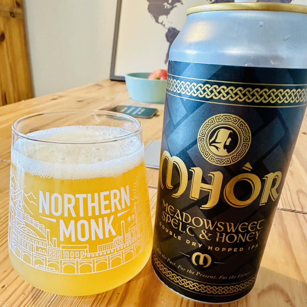 What better way to mark my second anniversary of moving to Leeds than with a can of #Mhòr, courtesy of my @LCSLeeds colleague Sam and @NMBCo? 😄