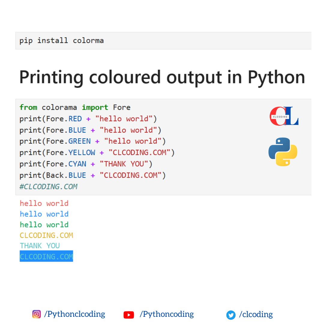 Printing colored output in Python