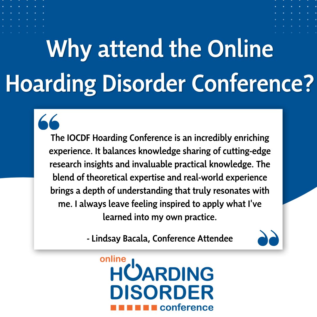 There's only one week left until our Online Hoarding Disorder Conference! Check out this testimonial from attendee Lindsay about what the conference offers. Register today! bit.ly/4ax6sGE