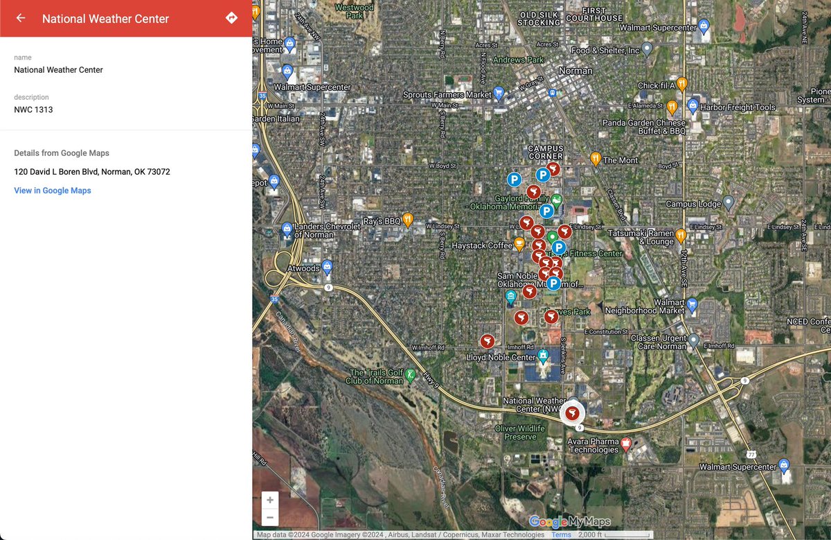 savsouthwardwx's tweet photo. Heads up, Sooners! OU SCAN has compiled a list of shelter locations on campus, and you can even check the description for specific room details as well as plug in directions to the shelter on Google Maps☝️#OUSafe #okwx https://t.co/CMmd26h7hw