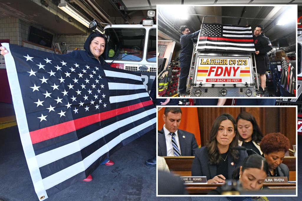 Defying lefties, NYC pol gives NYPD, FDNY flags honoring fallen heroes trib.al/dBkJBsi