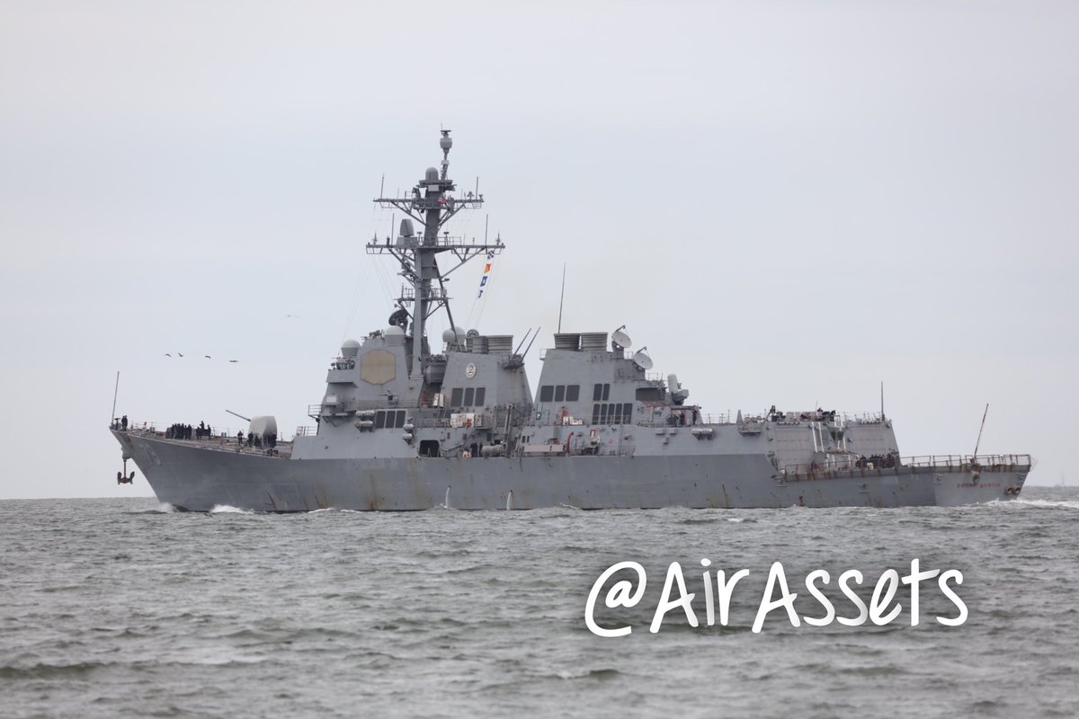 27 April 2024 13:00hrs Eastern the USS Oscar Austin DDG-79 an Arleigh Burke class guided missile destroyer just departed Naval Station Norfolk outbound for sea. #ddg79 #ussoscaraustin