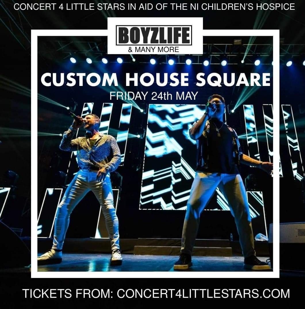 🎶 Belfast, get ready to groove with us at Custom House Square on May 24th for Concert4LittleStars! Let's come together and support the NI Children’s Hospice ❤️ Ticket information @concert4littlestars #Boyzlife #Concert4LittleStars #SupportKids #keithduffy #BrianMcFadden