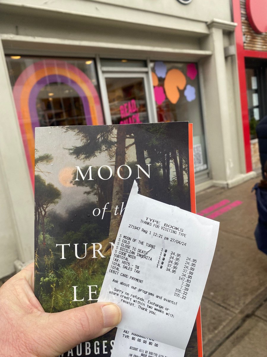 @waub #2024YearOfReading #BookHaul #CIBD2024 #IndieBookstoreDay > A nice haul from @ForestHillTYPE! I got the 2nd last #MoonOfTheTurningLeaves 🍂and when I was in the store, someone came in and grabbed the last one!😁