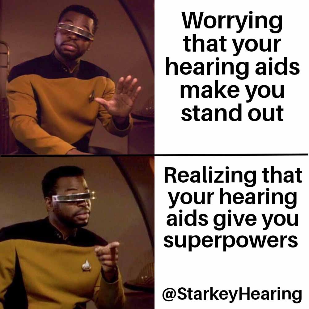 Assistive tech, like hearing aids and Geordi’s VISOR, can help you access the world in new ways. How cool is it that you can take control of your hearing? 🤯 How have hearing aids have enhanced your life?

#HearingLoss #HearingLossAwareness #HearingLossSupport #HearingAids #A11y