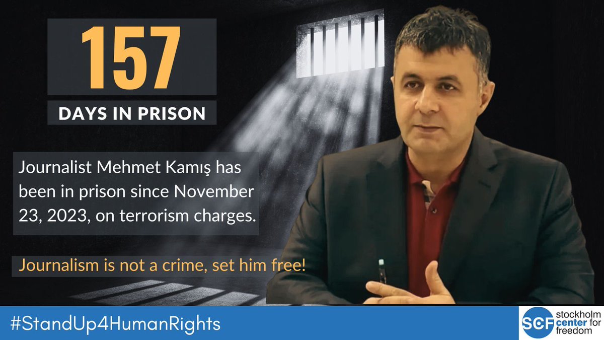 Turkish journalist Mehmet Kamış has been in prison since November 23, 2023 on terrorism related charges. #JournalismIsNotaCrime set him free!
#FreeMehmetKamis #StandUp4HumanRights
📖 Read our story here: buff.ly/49PnGze