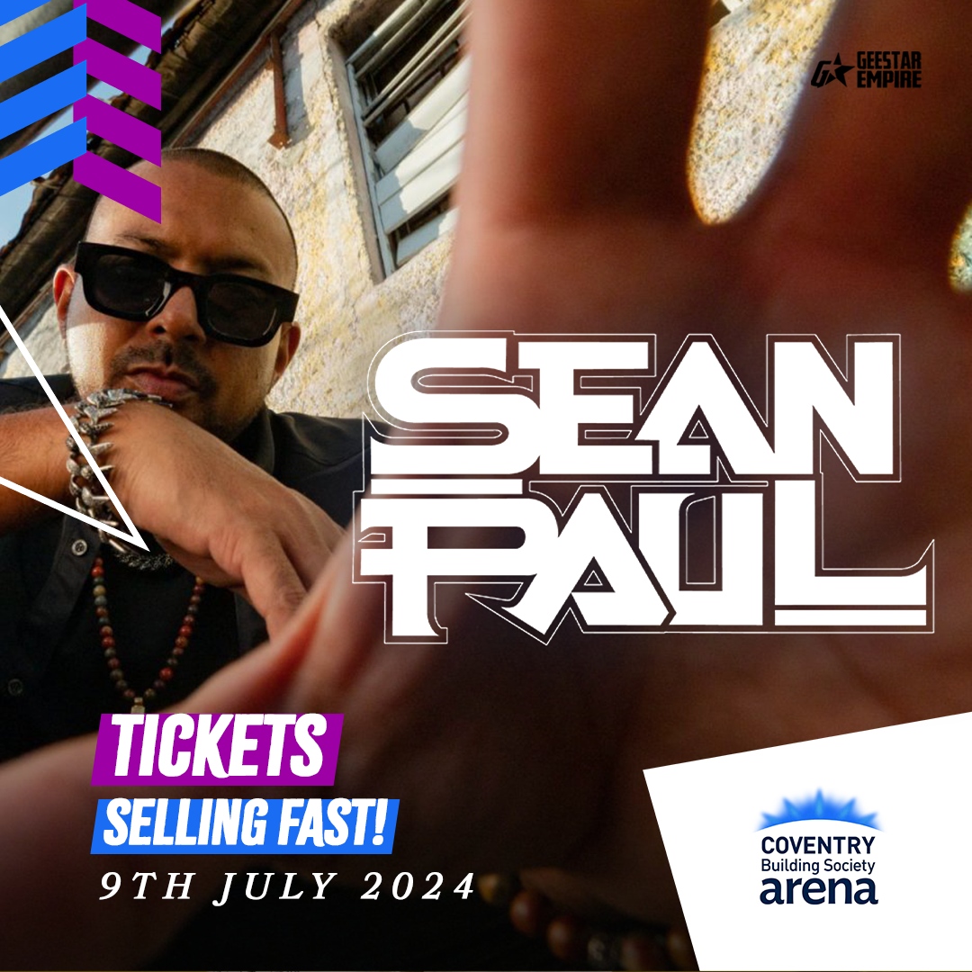🎶 Sean Paul Tickets are selling fast! Do not miss out on International superstar Sean Paul - performing live at Coventry Building Society Arena on 9th July! Get your tickets here >>> eticketing.co.uk/cbsarena/EDP/E… #SeanPaul #Coventry