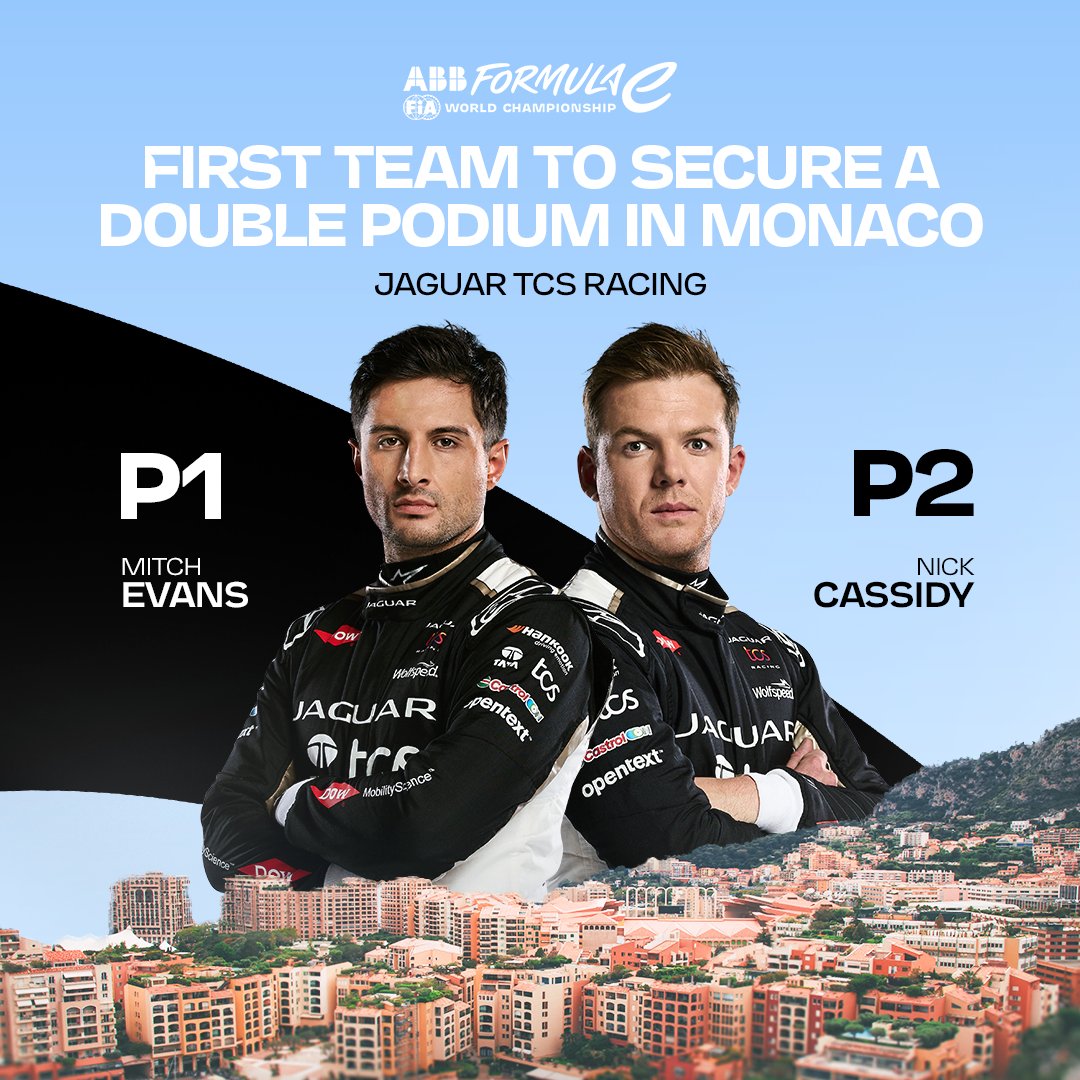 History MADE 👏 @JaguarRacing are the first team EVER to have both drivers on the podium at the #MonacoEPrix!