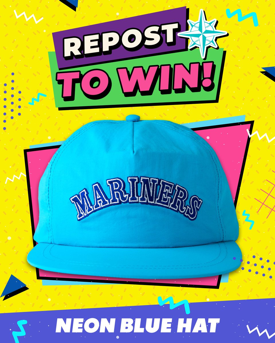 🧢 REPOST TO WIN 🧢 Hit that RT button for a chance to win a neon blue ‘90s Night cap!