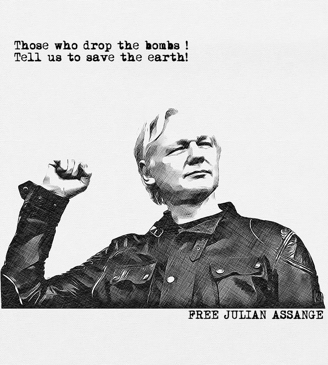 Don't be lectured by war criminals about saving the planet. We need truth. Free Julian Assange.