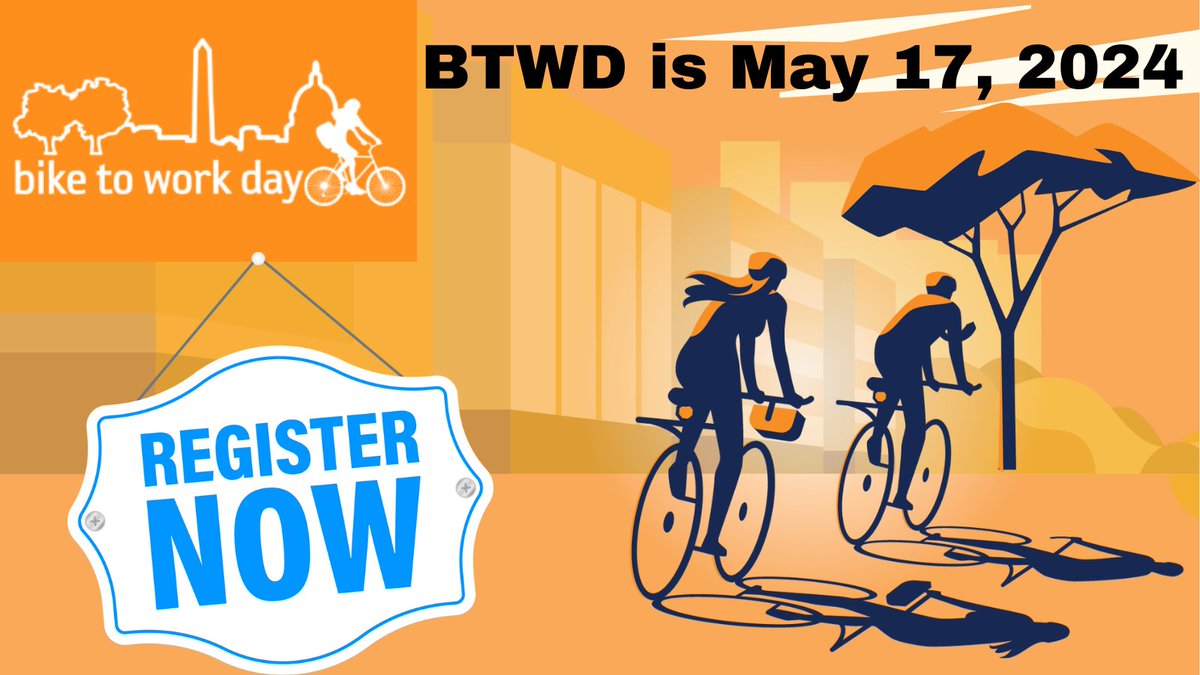 It's a rainy🌧️ cold🥶#Saturday, what better time to register for @BikeToWorkDay 🚴
Find the appropriate pit stop along your commute to work route and register today.
🔗biketoworkmetrodc.org
@MontgomeryCoMD #bikemoco #mocobike #BTWD2024 #register #freeevent #Friday #May2024