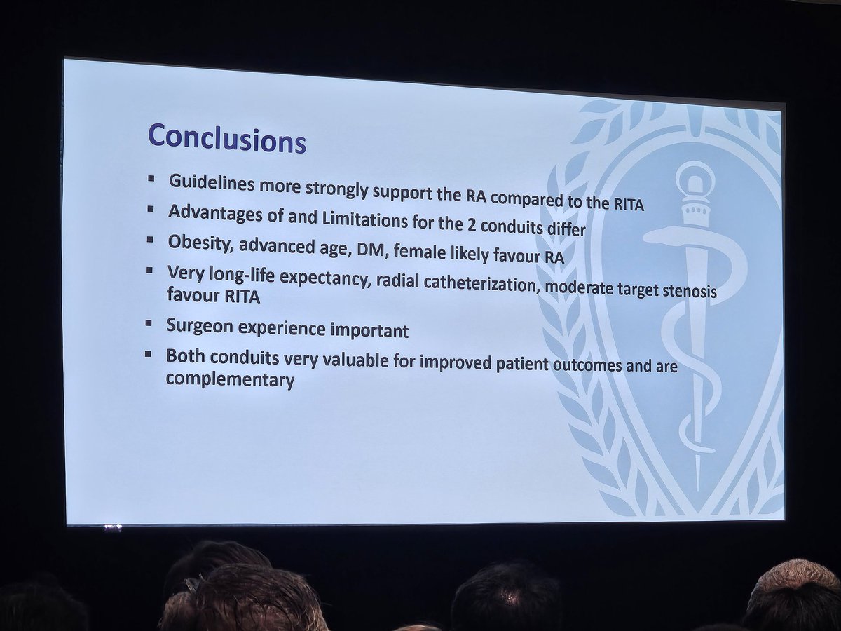 'I am pro-radial, but not anti-RITA .. I think they are complementary.' Dr. Stephen Fremes @UofTCVsurgery @Sunnybrook argues why the radial may be the best second conduit for #CABG, but notes that surgeon expertise and patient selection are 🔑. #AATS2024