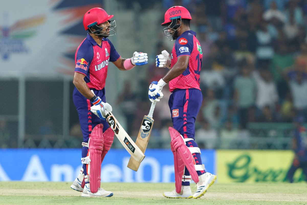 Composing & Attractive half-centuries by the #RR batters 😍 Dhruv Jurel 🤝 Sanju Samson Closing in another win👌 Follow the Match ▶️ bit.ly/TATAIPL-2024-44 #TATAIPL | #LSGvRR