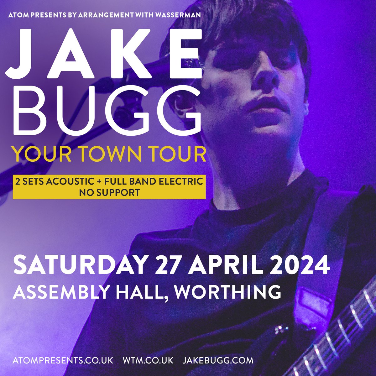6x production holds just released for @Jakebugg Tonight at @wtmworthing - tickets will be available on the door from 7pm, go go go!

#Gig #LiveMusic #Worthing #JakeBugg #Tonight