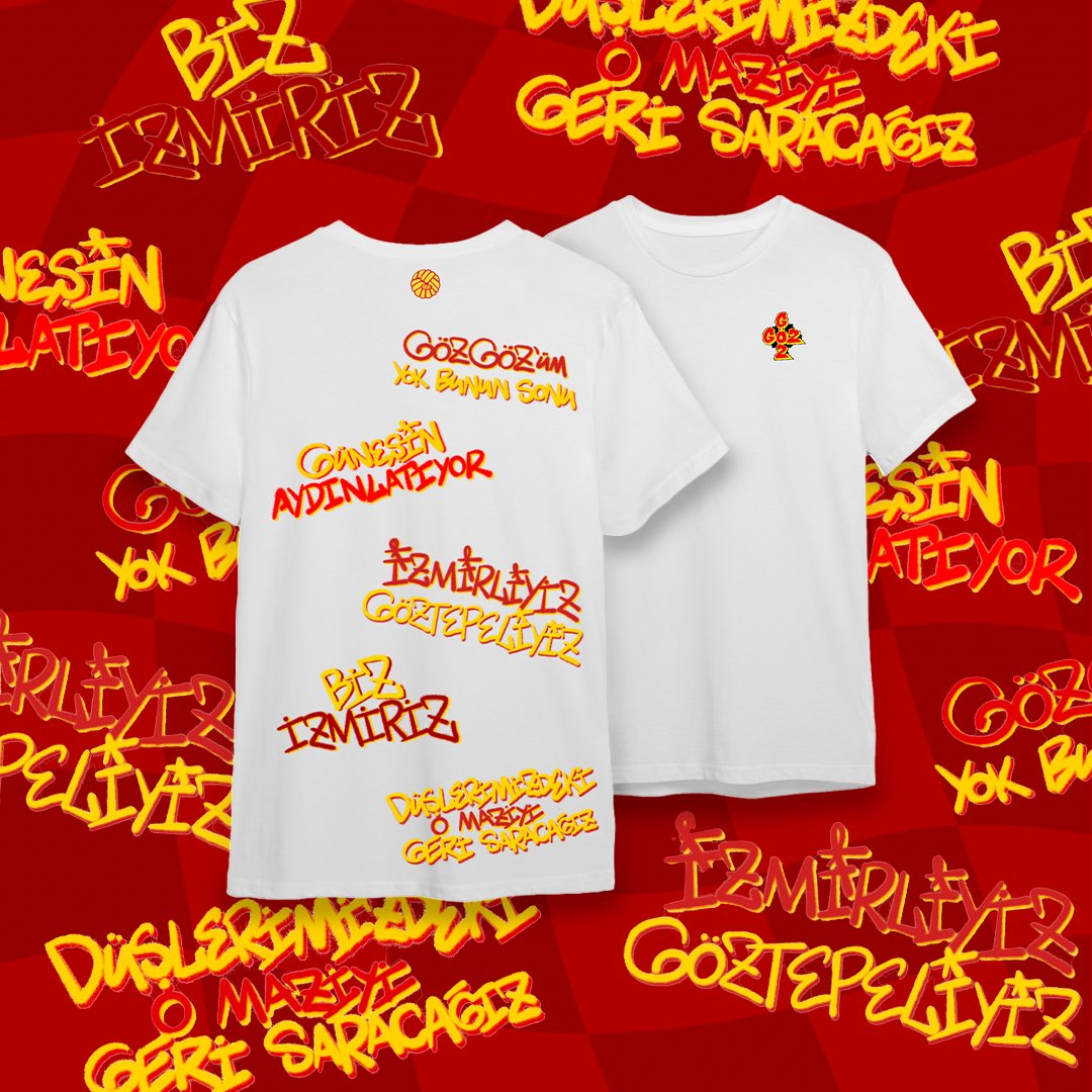 Biz İzmiriz ❤️💛 Yeni sezon t-shirtler GÖZGÖZ Mağazaları ve gozgoz.com.tr ‘de🔥 #Göztepe #gozgozcomtr