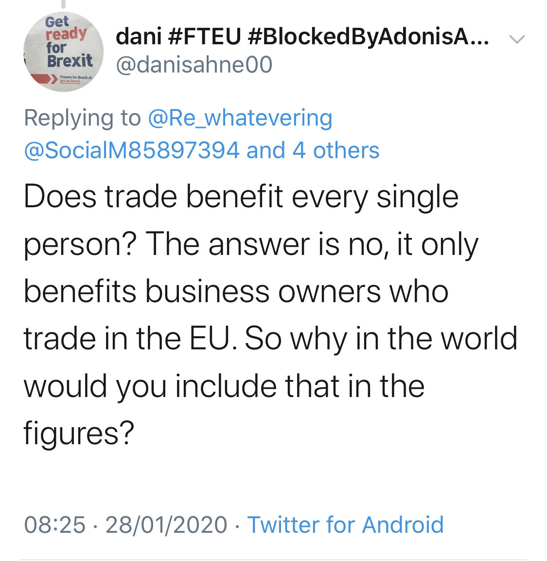Your occasional reminder of the intellect that voted to leave the EU…