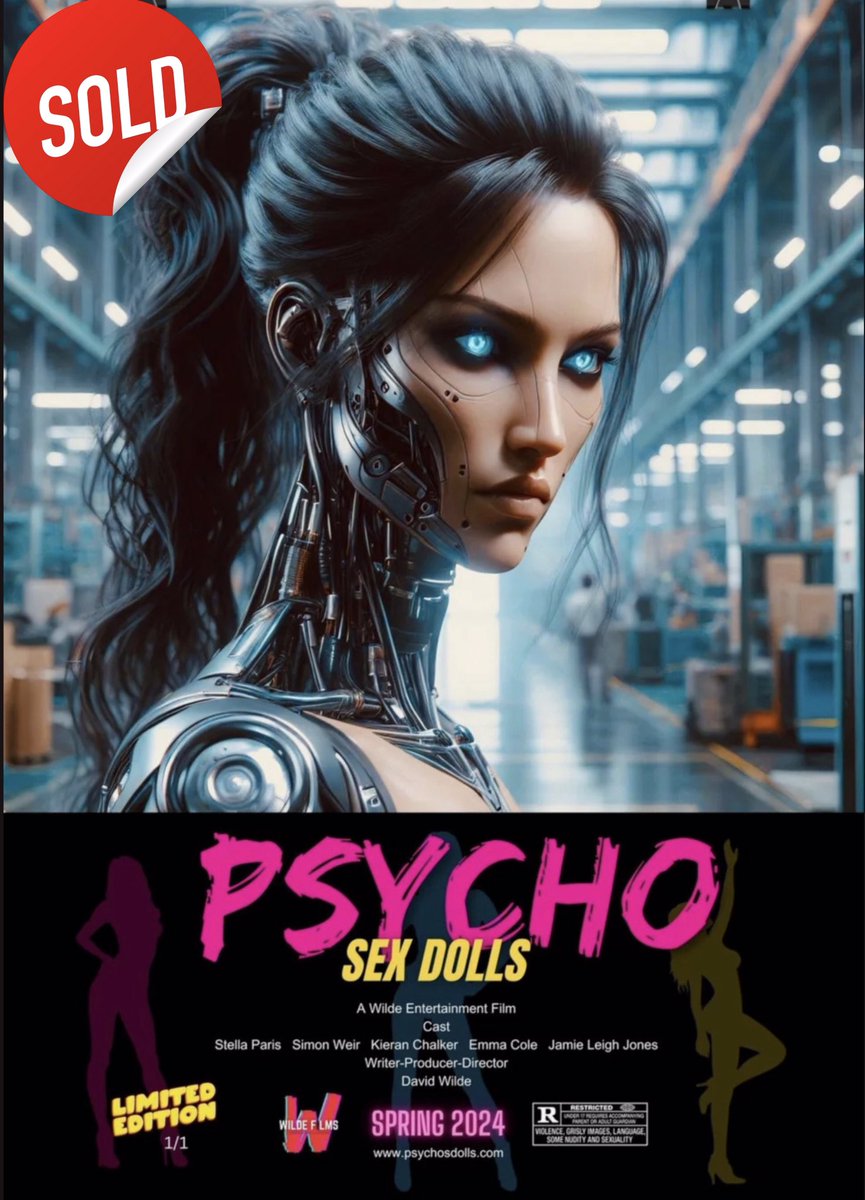 1/1 sold, printed, and now shipped to US buyer! @PsychoSexDolls psychosdolls.com #PsychoSexDolls #horror #horrorfilms #cultfilm #exploitationfilms #sexploitation #indiefilm #indiefilmmaker #indiefilmmaking #AI