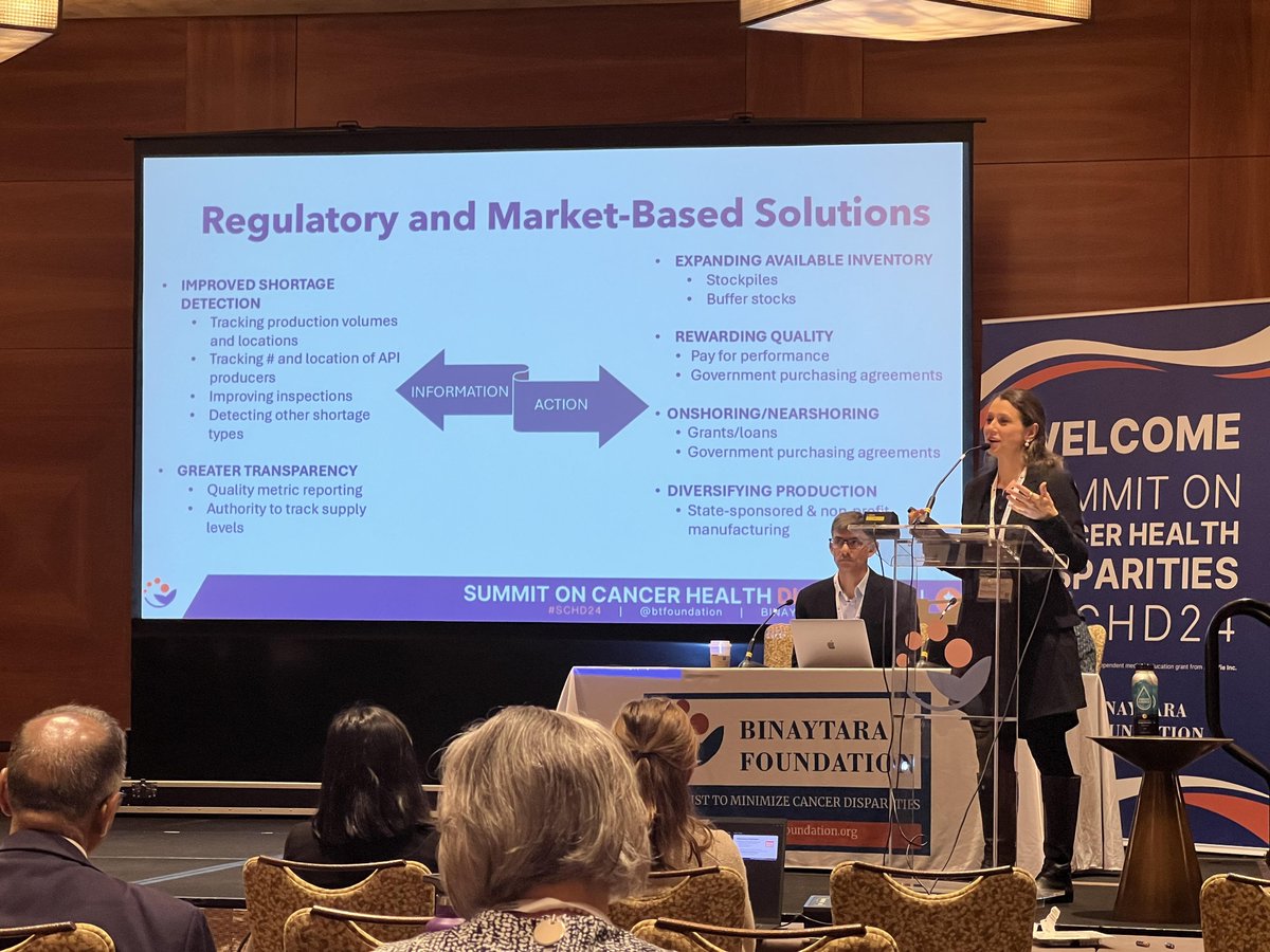 Dr. Socal from @JohnsHopkinsSPH explaining upstream factors for drug shortages and potential policy solutions #SCHD24