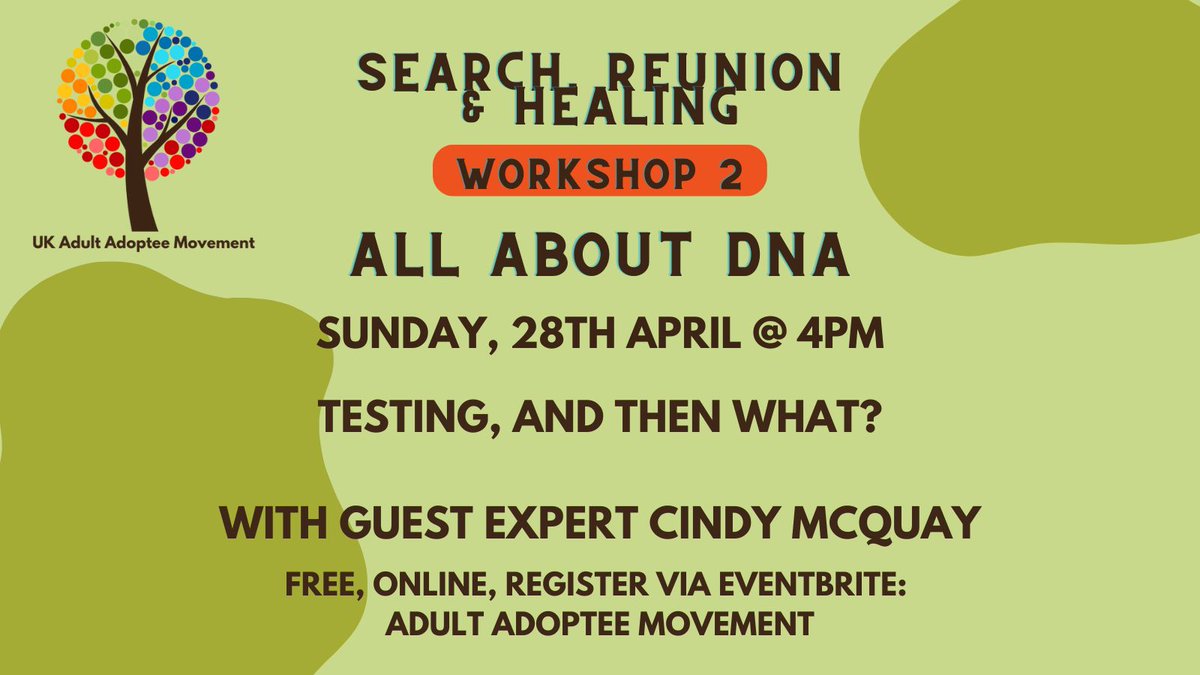 Lots of interest in our next workshop for adoptees seeking family, there are a few spots left if you would like to join us. #adopteevoices #adopteetwitter #dna #ancestry eventbrite.co.uk/e/862931731037