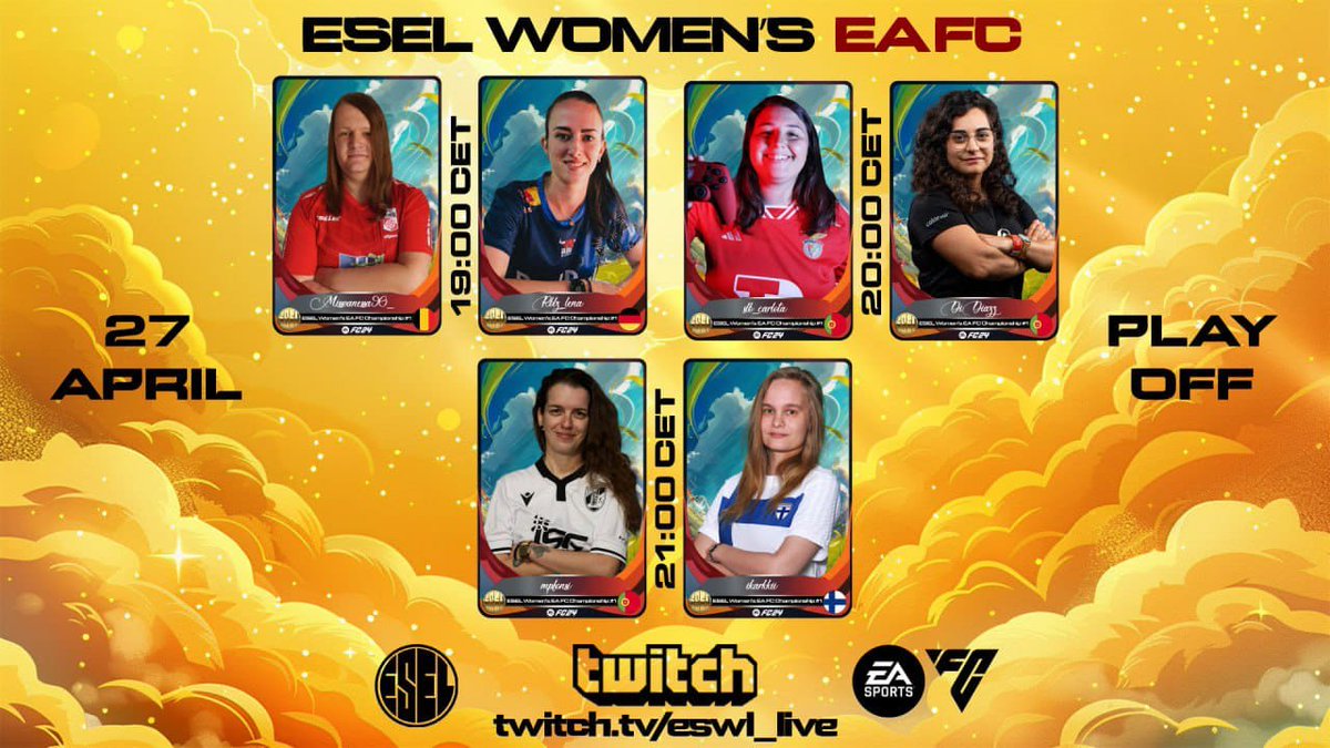 Dia de competição no #EAFC Feminino! A nossa @mpfonsi irá disputar o playoff da @esel_gg a partir das 21:00! Segue toda a ação no canal oficial em twitch.tv/eswl_live #PaixãoePropósito @ISGeSports