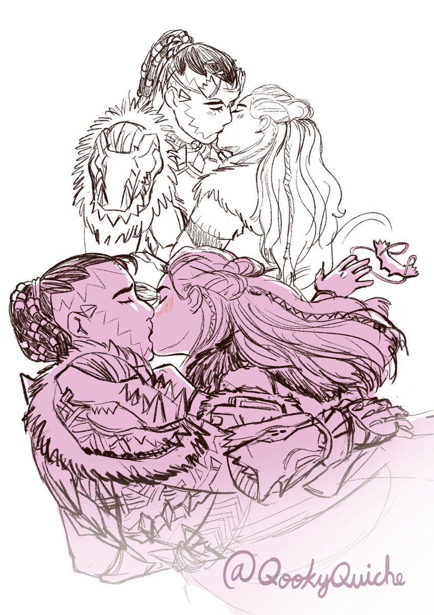 When was the last time I drew the blorbos locking lips 🙈🙊🌸 #kotallo #aloy #hfw