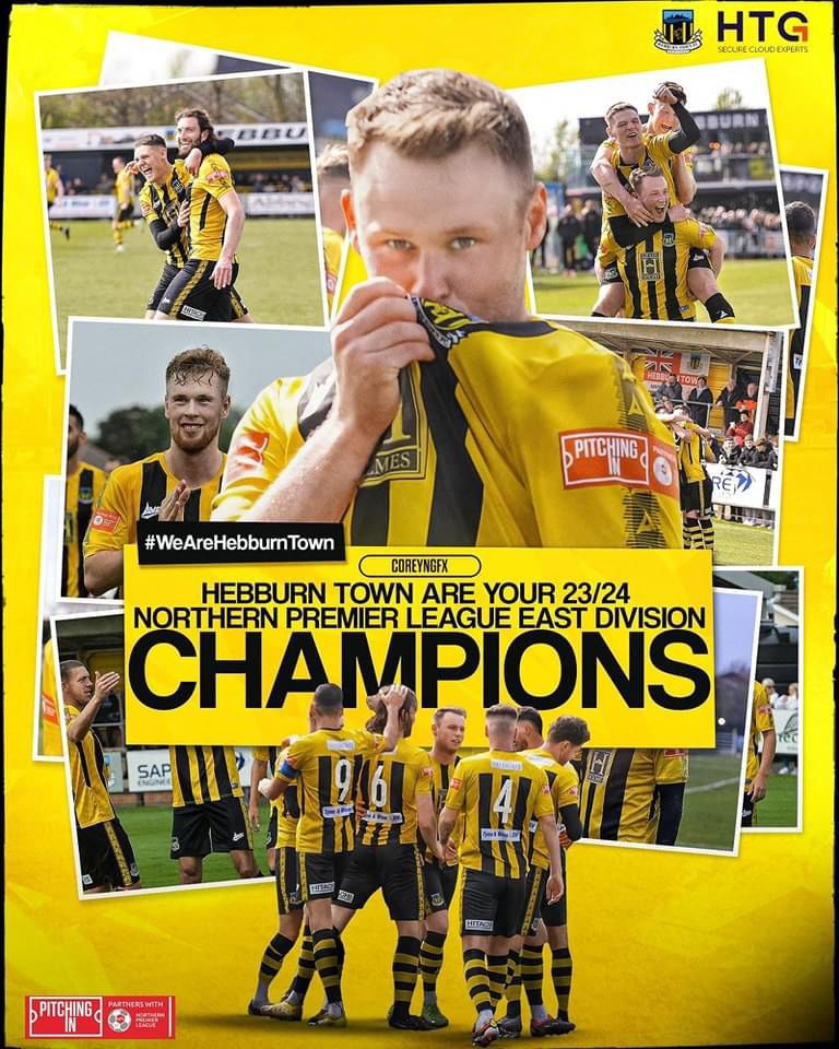 Congratulations to everyone at @HebburnTown on winning the Northern Premier League East Division title! A fantastic achievement & fully deserved!👏