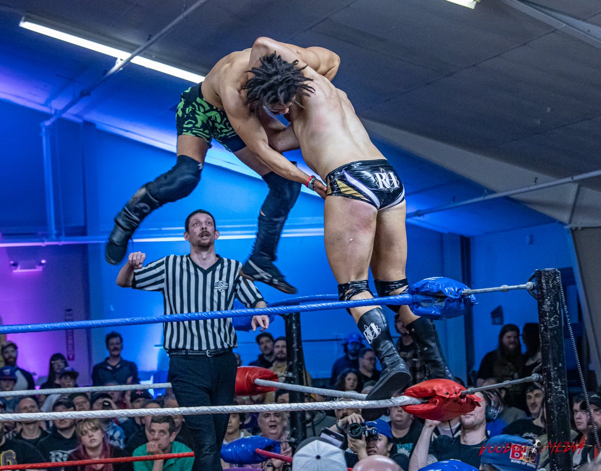 In the end, @RealMiracleGen were able to secure the win over The Rich and Powerful. Excellent freakin' match! @LWMaine #GuiltyPleasures - 4/13/24 #indiewrestling #limitlesswrestling #wrestlingphotography