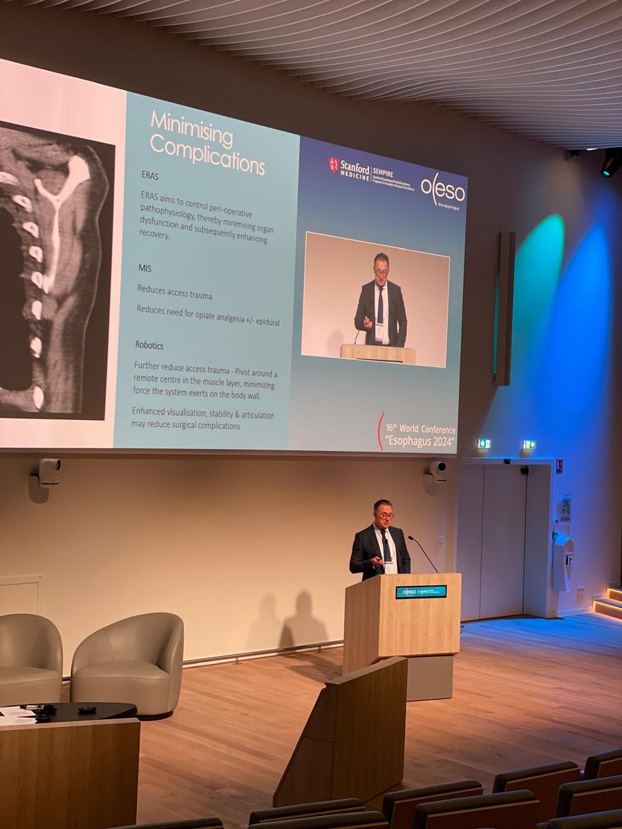 An honour to present our experience of Enhanced Recovery (ERAS) and minimally invasive/robotic surgery in session: Minimally Invasive and Robotic Esophageal Surgery, at OESO congress in Strasbourg.#OESO2024. @nima_ghadi @Pritam__Singh @MadhavanAnantha @Robwalker27 @RoyalSurrey