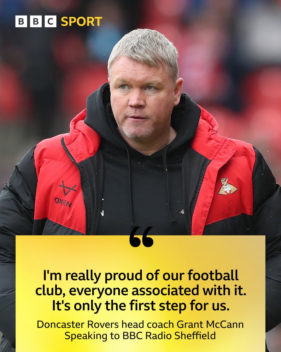LISTEN | Doncaster Rovers head coach Grant McCann after the 2-2 draw away to Gillingham, which confirms fifth place in League Two. Rovers will face Crewe Alexandra in the play-off semi-finals. 🎧👉bbc.co.uk/sounds/play/p0… #DRFC | @BBCSheffield