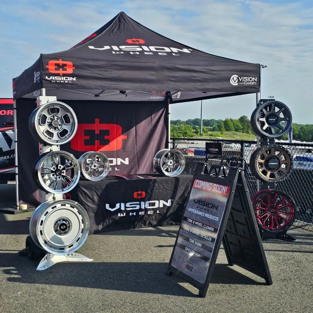 VisionWheelInc's tweet photo. We're on-site at the @NHRA 4-Wide Nationals at @zMAXDragway in Charlotte!
Come by our display with zMAX activation and cheer on #VisionWheel brand ambassador @AntronBrown as he continues his quest for another #NHRA Top Fuel title.
#4WideNats #WeAreVisionWheel #JoinTheVision https://t.co/VMDiX8zylf