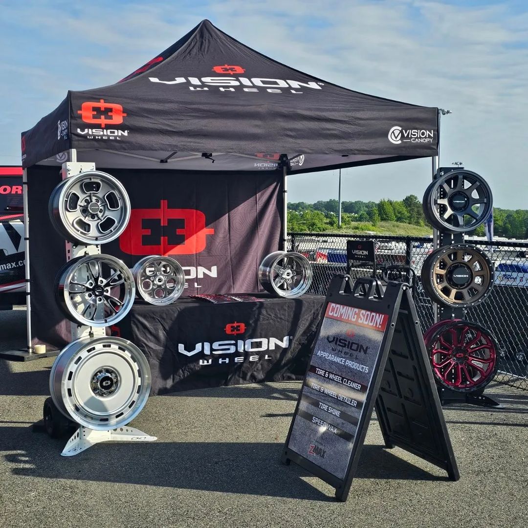 We're on-site at the @NHRA 4-Wide Nationals at @zMAXDragway in Charlotte! Come by our display with zMAX activation and cheer on #VisionWheel brand ambassador @AntronBrown as he continues his quest for another #NHRA Top Fuel title. #4WideNats #WeAreVisionWheel #JoinTheVision