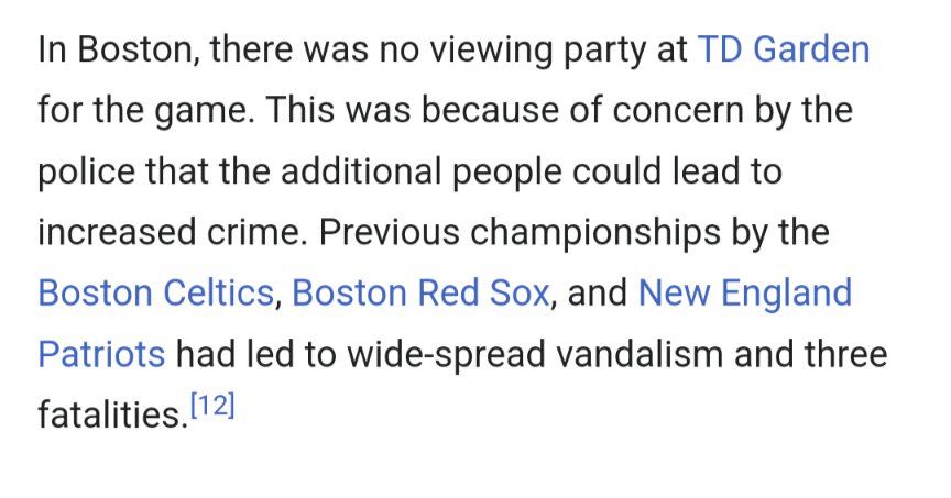 Remember 2011, guys? Remember how Boston wasn't allowed a watch party because they had already murdered three people in sports riots? Pepperidge Farm remembers.