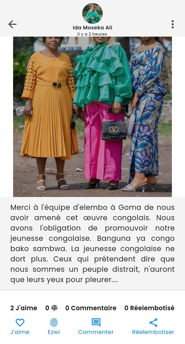fabricempenge's tweet photo. Toute cette énergie positive, ce motif de fierté et du patriotisme que ressentent nos compatriotes de #Goma en utilisant le réseau social #Elembo, est un réconfort.

Le génie créateur qui somnolait en nous se réveil. 

L'appli est dispo sur Apple Store et Google play store. https://t.co/B3QWgUB6o6