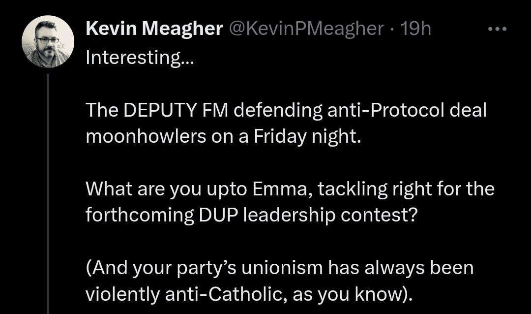 Kevin Meagher is completely out of line in this interaction with the Deputy First Minister. Utterly disgraceful behavior from someone who is regularly invited to contribute on NI political shows.
@StephenNolan 
@SJAMcBride
@bbctheview
@BBCnireland
@UTVNews 
@News_Letter 
@BelTel