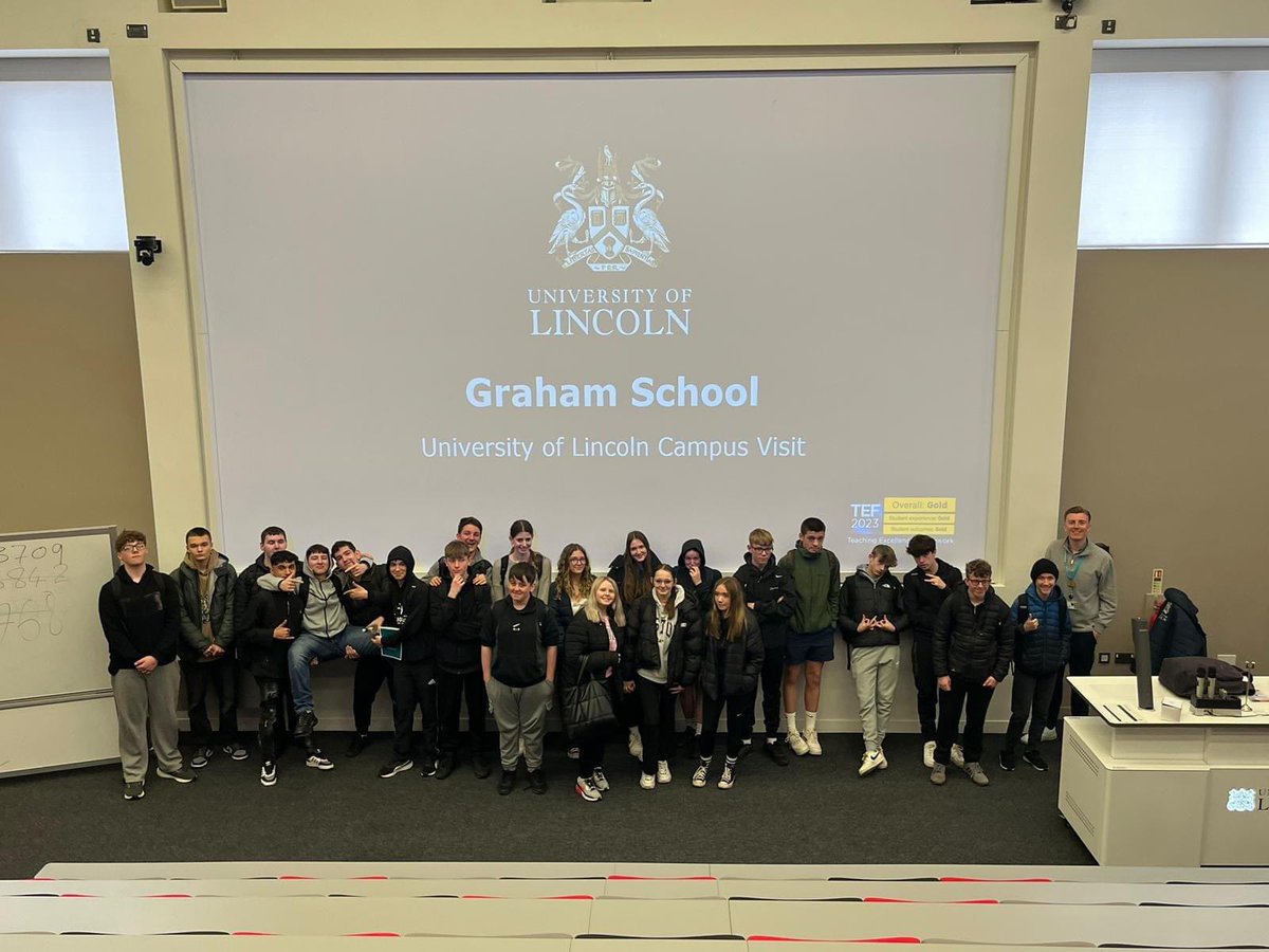 University of Lincoln. Just one of the four Universities the Year 10 students visited this week. Fantastic opportunity for us to learn more about Higher Education. #TeamGraham @unilincoln