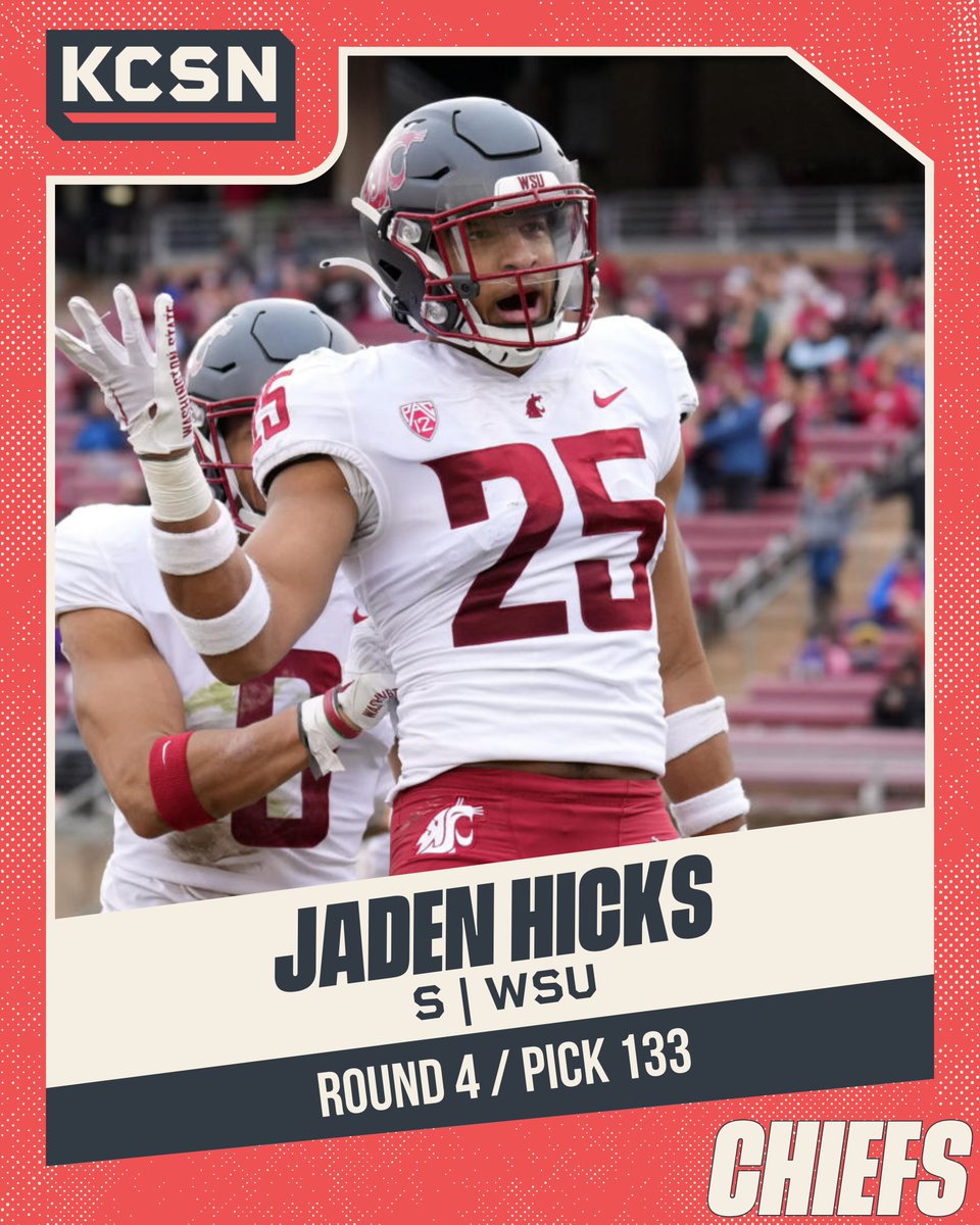 The Kansas City Chiefs have selected S Jaden Hicks with the 133rd overall pick! #NFLDraft