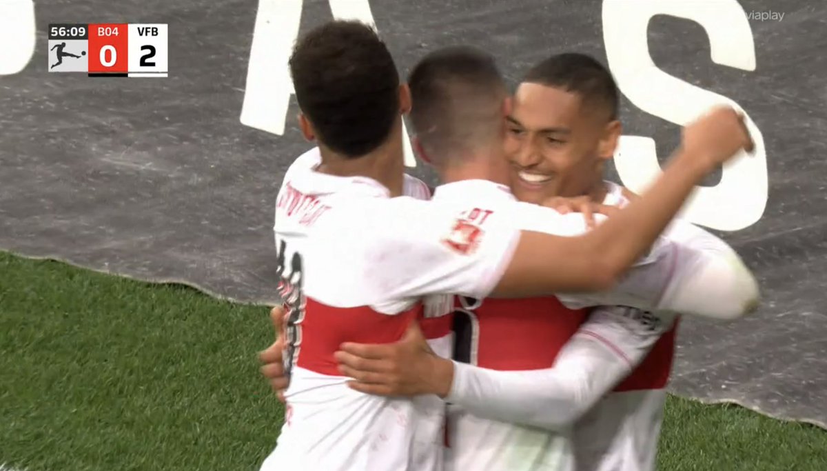 2-0 Stuttgart. THEY HAVE DOUBLED THE LEAD VS BAYER LEVERKUSEN WHO FINALLY LOOK SET TO LOSE THEIR FIRST FOOTBALL GAME OF THE SEASON !!!!!!!!!!!!!!!!!!!!