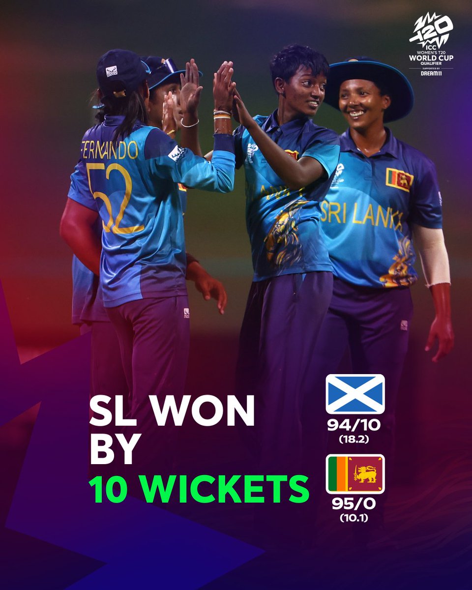 Sri Lanka make it two wins in two with a dominating victory against Scotland 🔥 Watch the ICC Women's #T20WorldCup Qualifier 2024 live and FREE on ICC.tv in selected territories, and on @FanCode in India and the subcontinent 📺