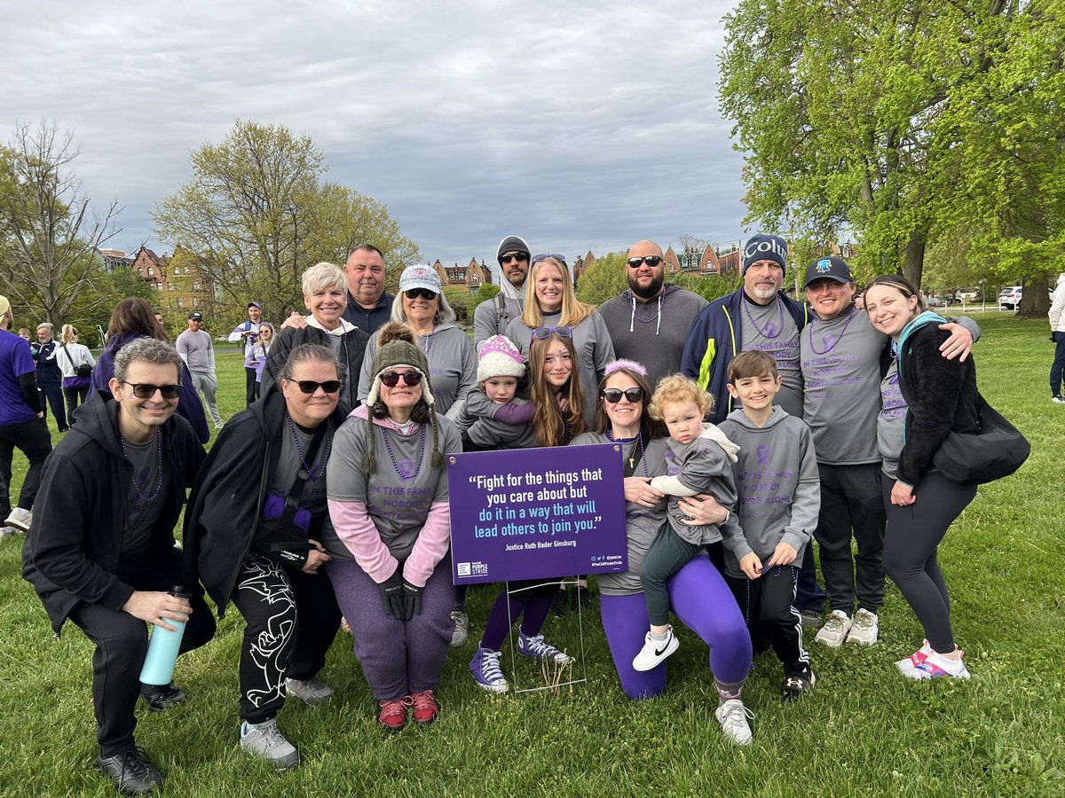 Today we walked in memory of my Aunt Linda. We lost her just before Christmas to unresectable PDAC. Happy to have so much of our family participate and raise funds for @PanCAN #PurpleStride #PurpleStridePhilly