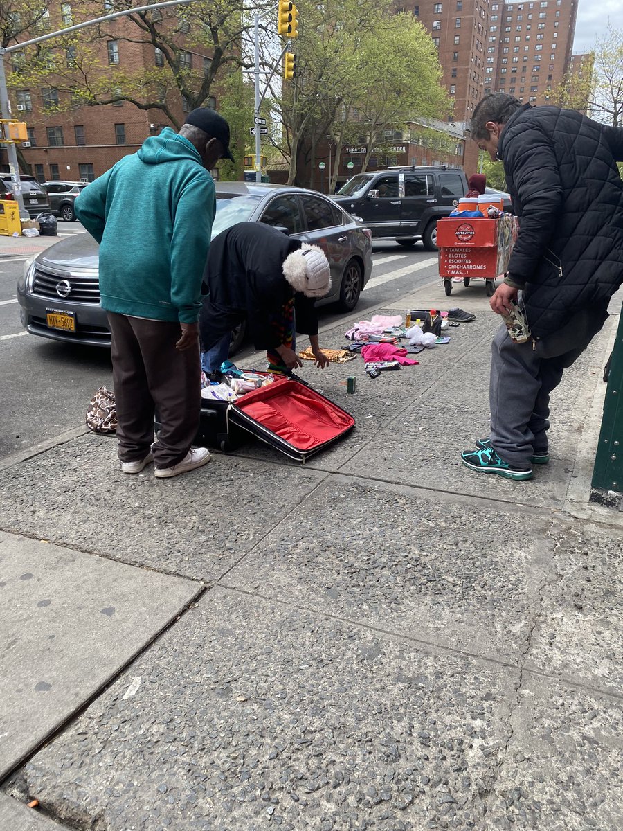 ressydm's tweet photo. @nyc311 Corner of east 110 amd Lexington uptown 6 train side where the Stop 1 King Goirmet Deli sits homeless hang out blocking sidewalks in east Harlem https://t.co/1GRWhg5Dme