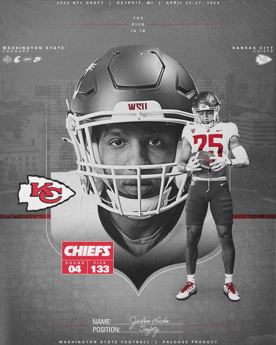 With the 133rd pick in the 2024 #NFLDRAFT, the @Chiefs select @JadenHicks11 ⛽️‼️