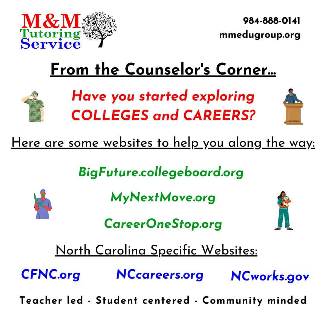 A note from our in-house school #counselor, K Thomas:
Starting early on your #college or #career search is key!

#education #school #ittakesavillage #community #SchoolCounselor #FutureForward #parents #students #ThursdayThoughts #teachers #parenting #beprepared #PlanForSuccess