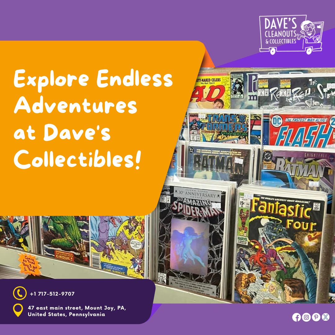 DaveCleanout's tweet photo. With a wide range of titles and genres, our exciting collection will surely spark your imagination and ignite your passion for comics.
Call Us Now: +1 717-512-9707
#daves #cleanouts #collectibles #vintage #retro #passion #imagination #comics #genre #spark #passion #saturday https://t.co/QqcIv5qile