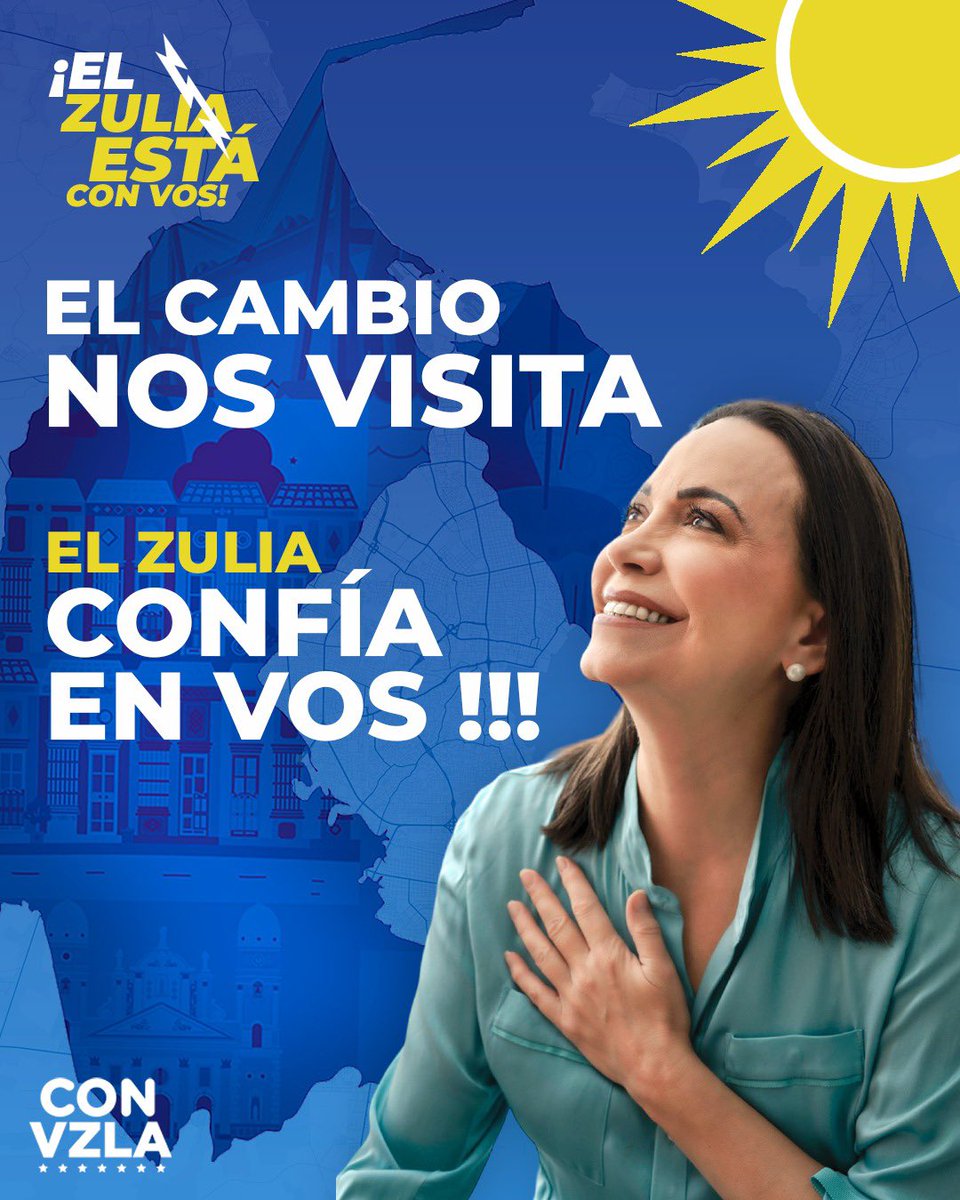 Pronto viene al Zulia @MariaCorinaYA, con quien llevaremos el mensaje del cambio representado en Edmundo González Urrutia. ¡Viva Venezuela Libre! 🇻🇪 #JuntosHastaElFinal